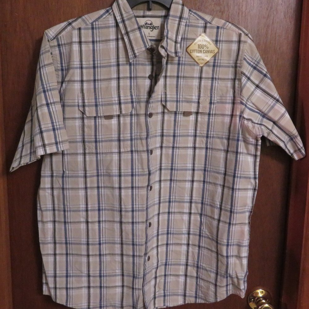 NWOT WRANGLER BOYS L SHORT SLEEVE BUTTON DOWN